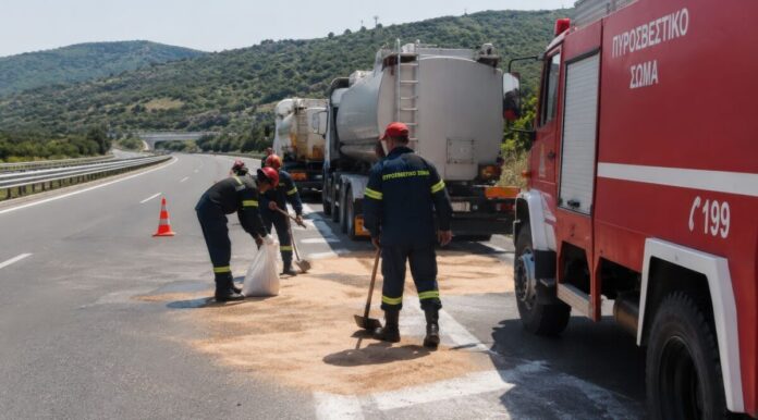 φορτηγό μετά από διαρροή τοξικού υλικού στην Εγνατία gigapixel.jpg